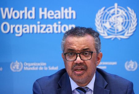 Diretor-geral da OMS, Tedros Adhanom Ghebreyesus, durante coletiva de imprensa em Genebra