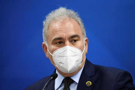 Ministro da Saúde, Marcelo Queiroga, durante entrevista coletiva em Brasília