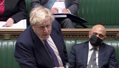 Primeiro-ministro do Reino Unido, Boris Johnson, durante sessão do Parlamento em Londres