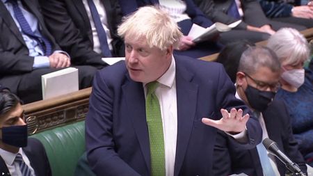 Primeiro-ministro britânico, Boris Johnson, discursa no Parlamento