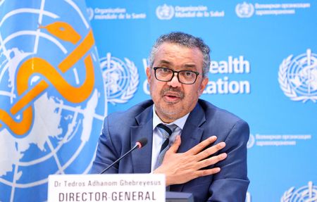Dietor-geral da OMS, Tedros Adhanom Ghebreyesus, durante entrevista coletiva em Genebra