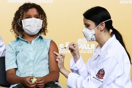 Vacinação de crianças contra Covid-19 em São Paulo