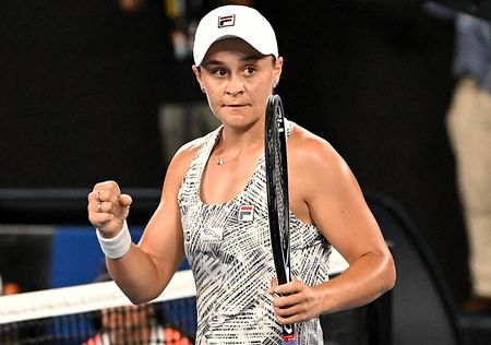 Ash Barty durante partida contra Madison Keys no Aberto da Austrália Ash Barty durante partida contra Madison Keys no Aberto da Austrália