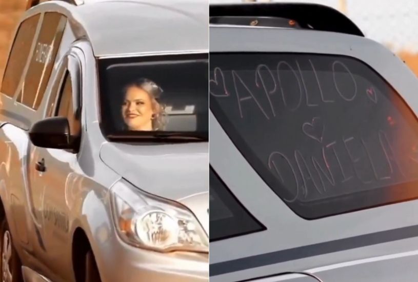 noiva carro funerário