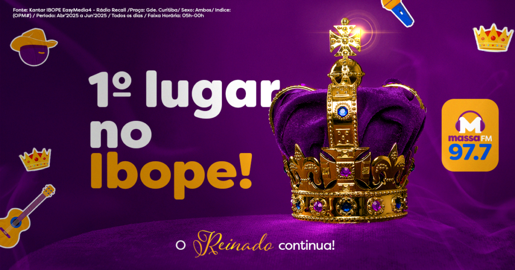 Massa FM 1° lugar no Ibope