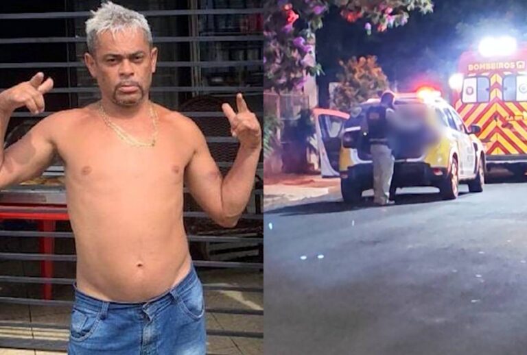 Homem que foi morto e adolescente sendo apreendido.