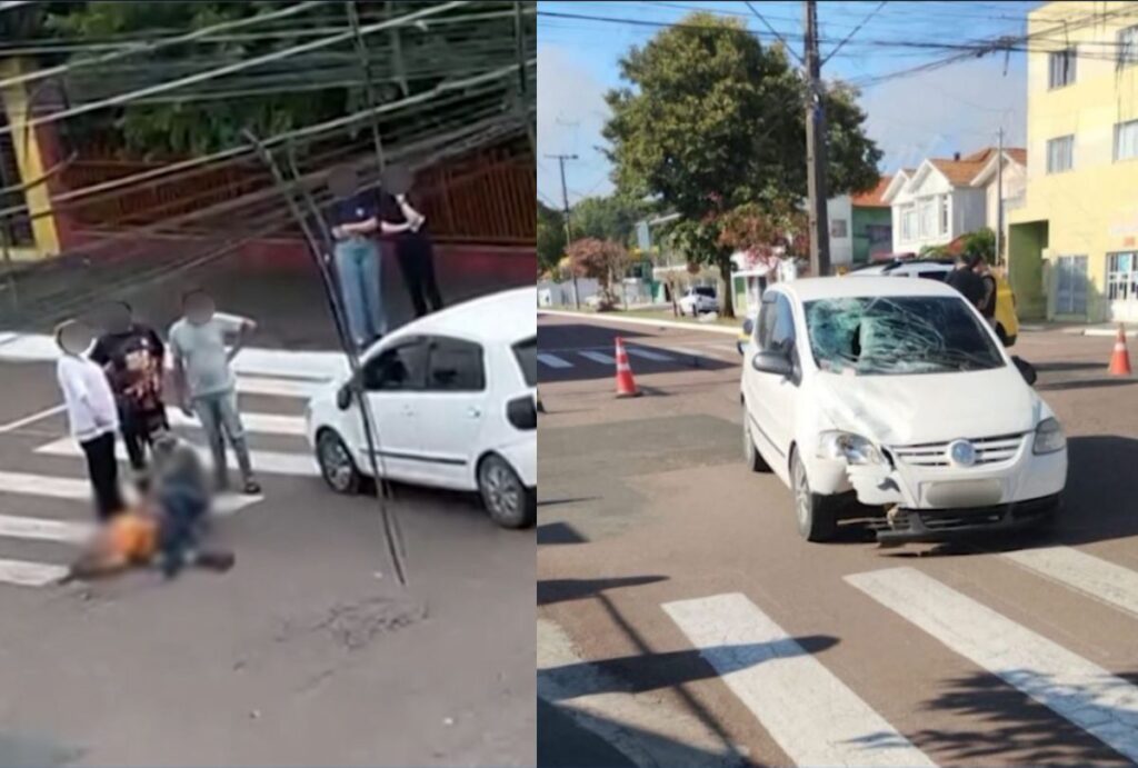 Cena do caso com carro batido.