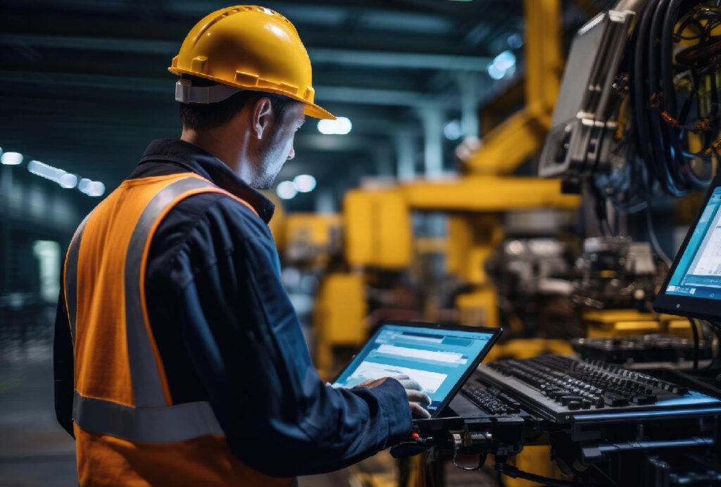 Técnico em Automação Industrial trabalhando em fábrica de automóveis