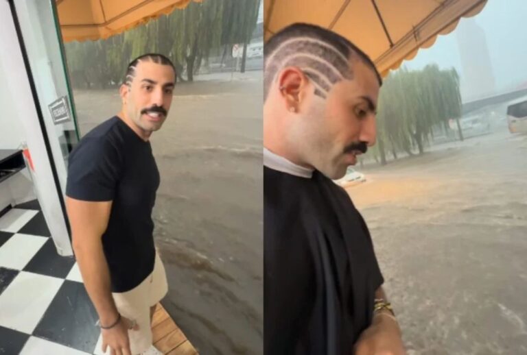 Influenciador Kaysar mostrando enchente.