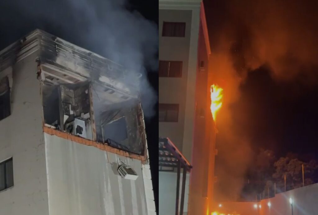 Imagens do apartamento que sofreu a explosão.