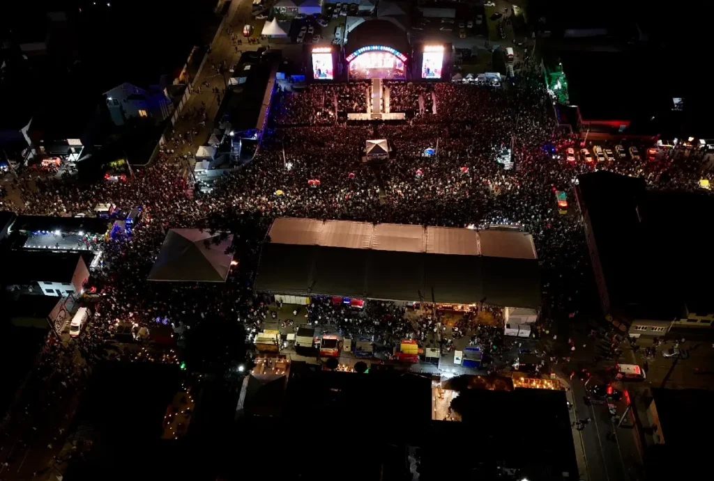 Vista de cima da Festa da Cidade
