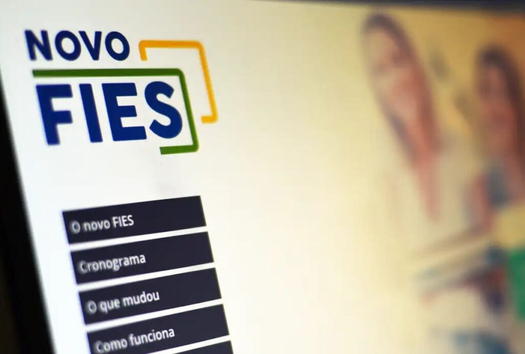 Página principal do site do Fies