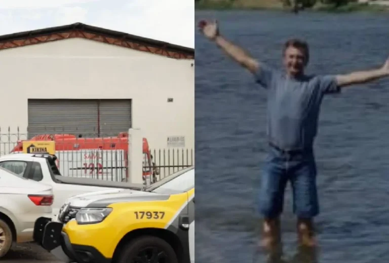 Local do acidente e homem que morreu após cair de telhado