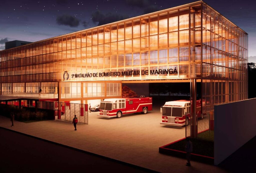 Projeto do novo prédio dos bombeiros em Maringá