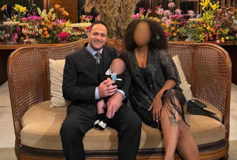 Valentim Rufino, vítima de acidente aéreo, com a esposa e o filho