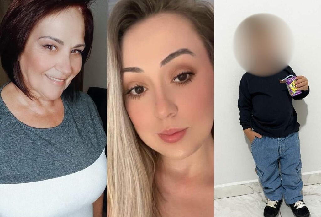 Luci Munhoz Nazareth, Maria Eduarda Munhoz Nazareth e o filho de Maria Eduarda com o rosto borrado