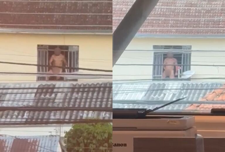 Montagem com fotos de homem cometendo atos libidinosos na janela do apartamento, em Curitiba
