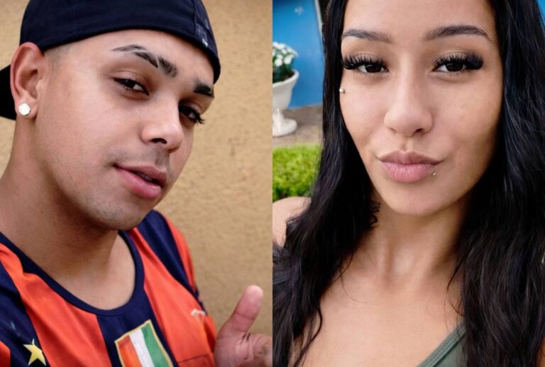 Montagem com fotos das vítimas de acidente na BR-376: Nicolas de Mello Menon e Anaih Mayumy Melo Soares