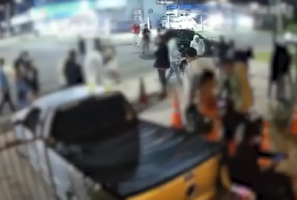 Câmera de segurança do momento do crime