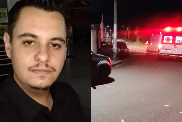 Montagem que mostra Luis Raniele Sartorato e local do crime