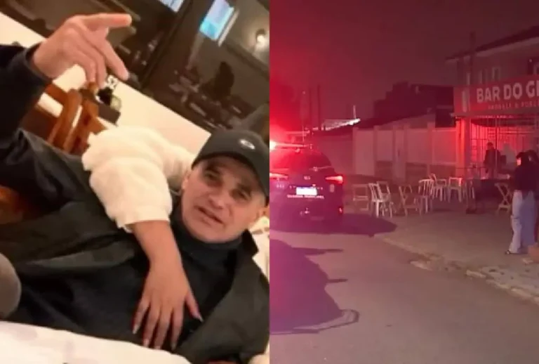 Montagem que mostra Lúcio José Silveira e local do crime