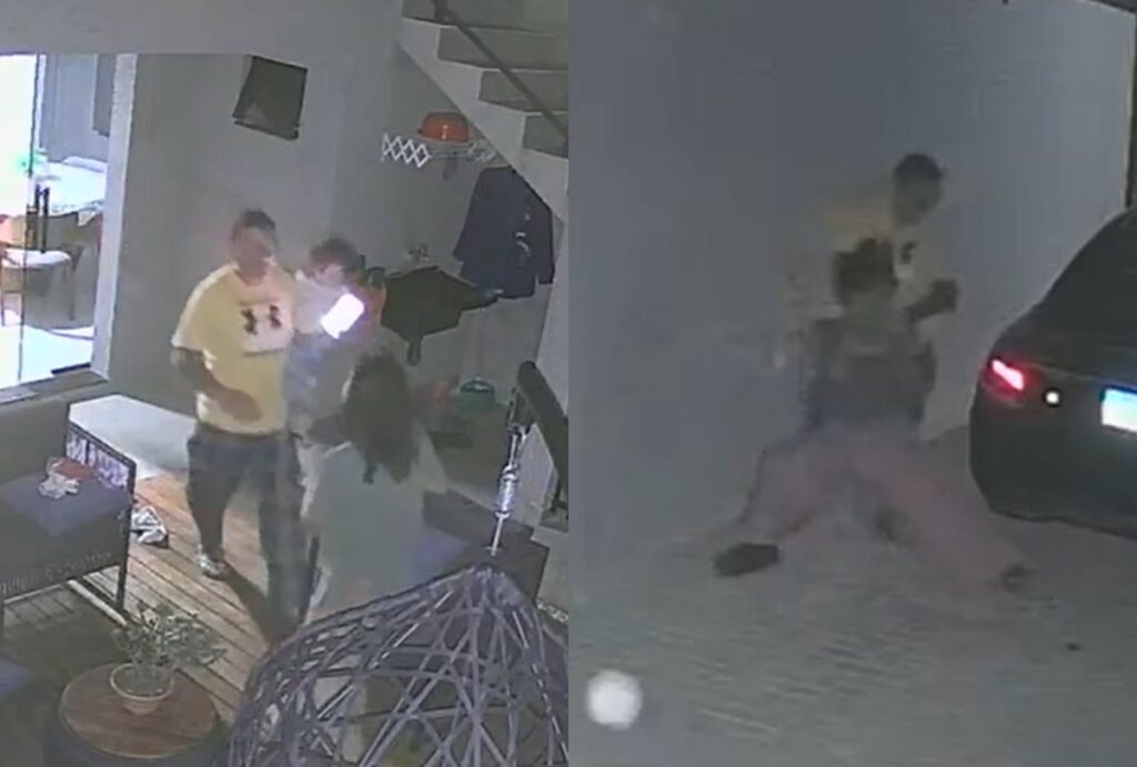 Montagem com fotos das câmeras de segurança