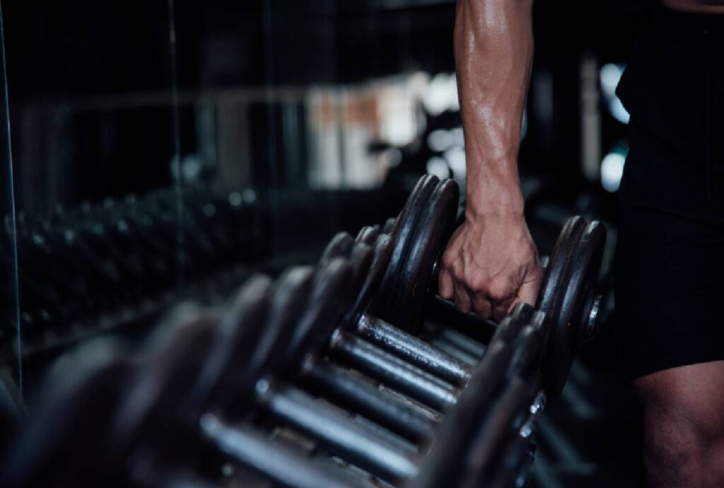 Halteres em academia