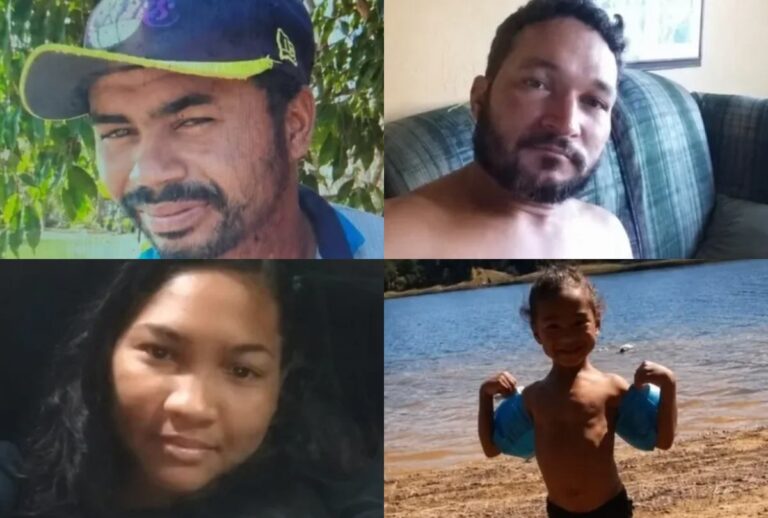 Montagem com fotos de vítimas de acidente em que seis pessoas morreram