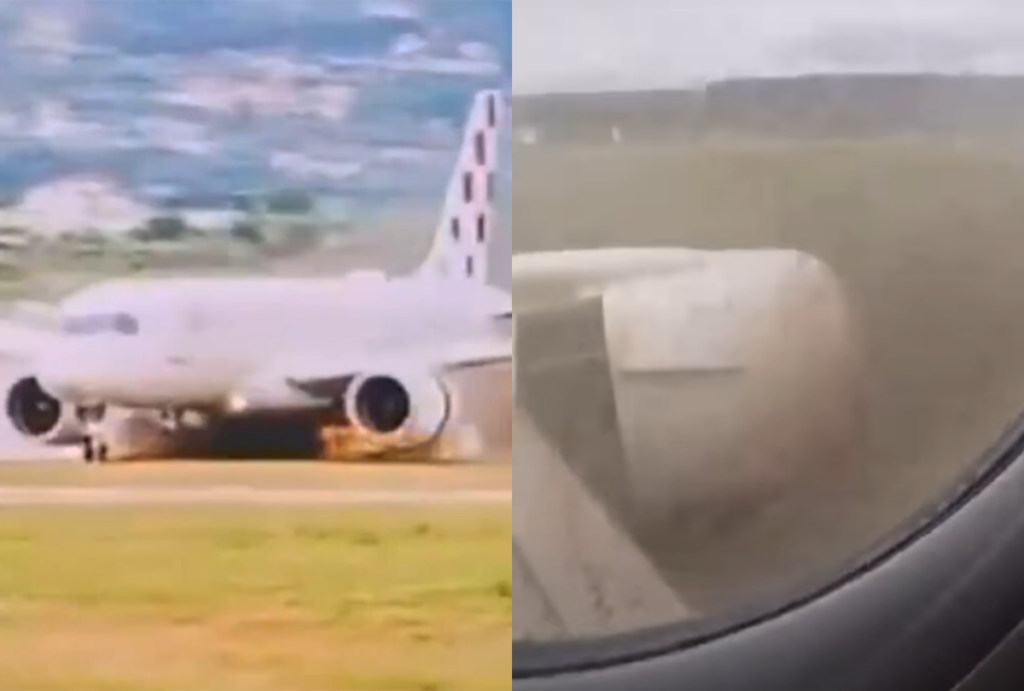 avião sai da pista