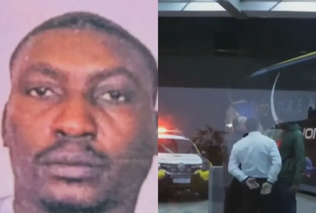 montagem com homem que morreu em ônibus em ponta grossa