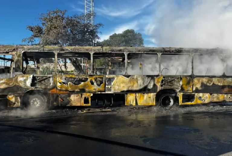 Ônibus pega fogo na BR-277