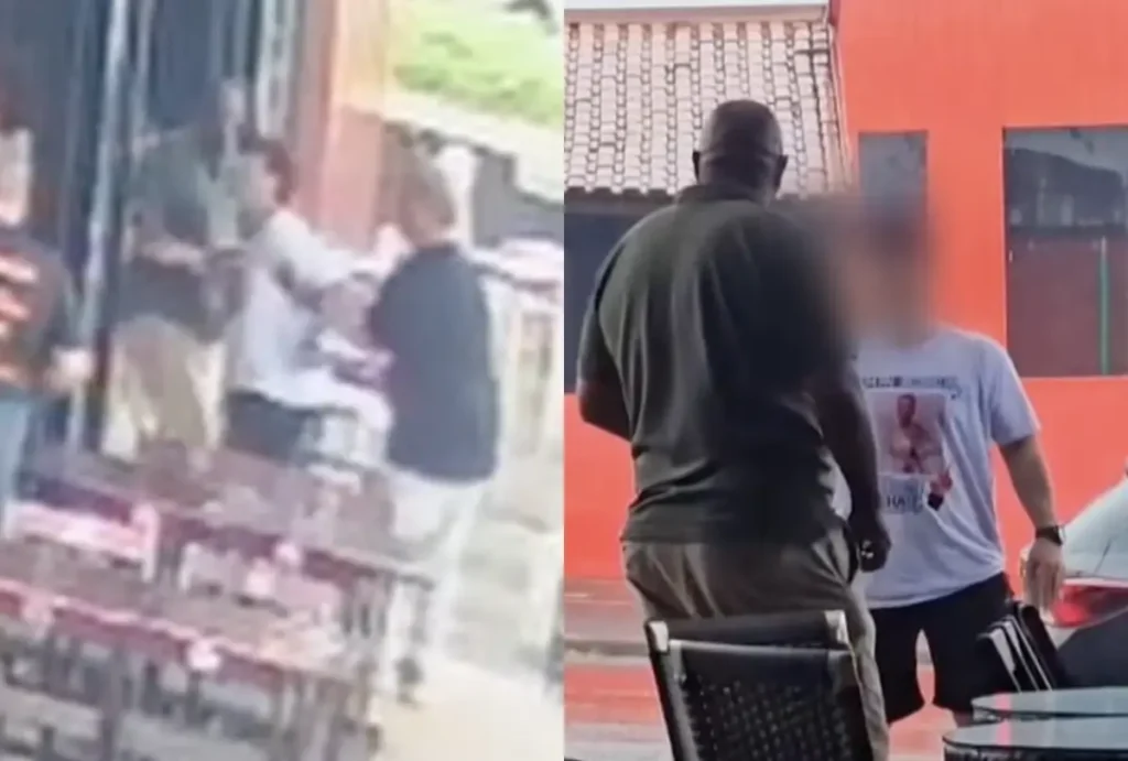 Imagens do momento do ataque racista em restaurante de Londrina
