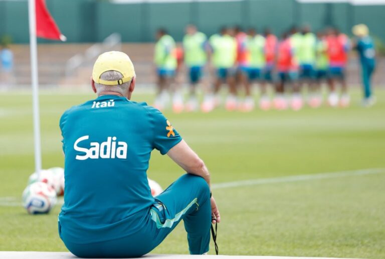 Ancelotti acompanha treino do Brasil