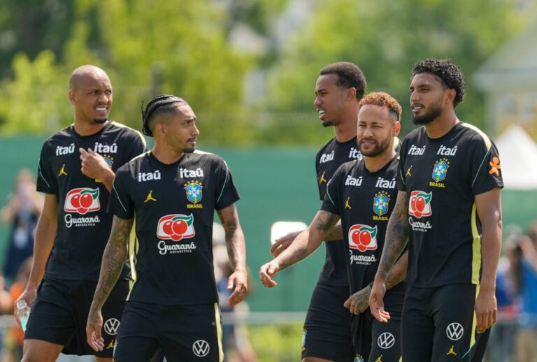 Brasil durante treinamento nos Estados Unidos
