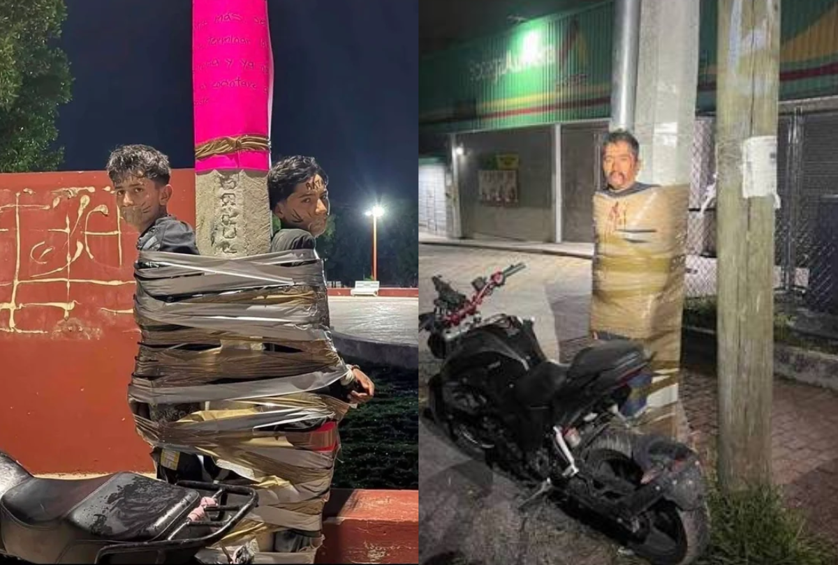 Batman mexicano" ganha fama por amarrar ladrões em postes