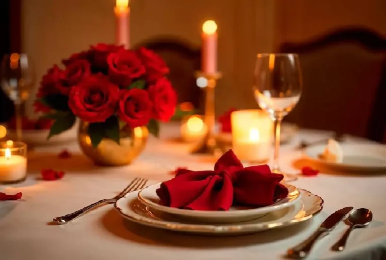 Jantar romântico a luz de velas