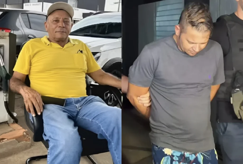 Flávio Loureço e João Lourenço, filho que matou o pai por querer roubar a caminhonete dele.