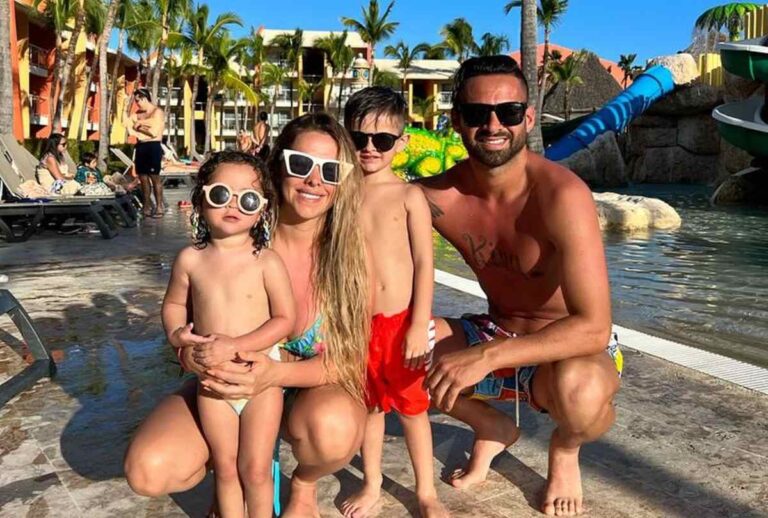 Jogador Lucas Trejo com a família