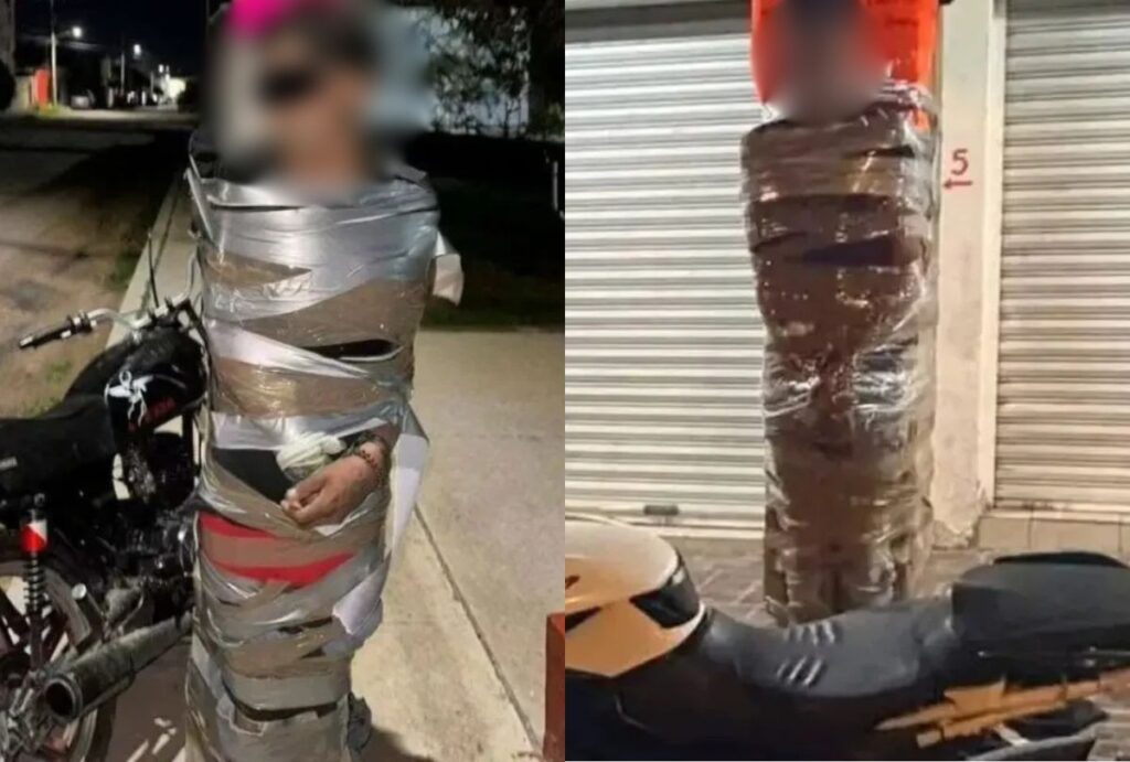 Ladrão amarrado no poste