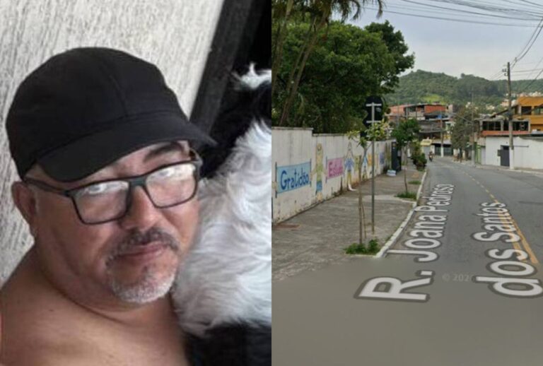 Montagem com foto do funcionário da van que morreu em briga de trânsito