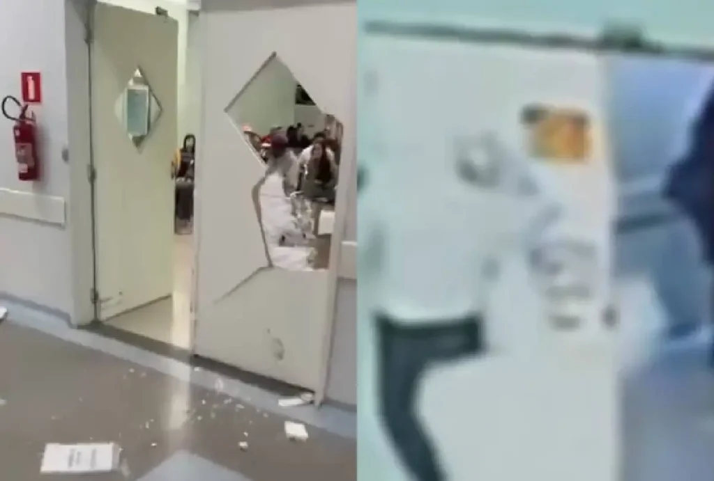 Homem quebra porta de UPA