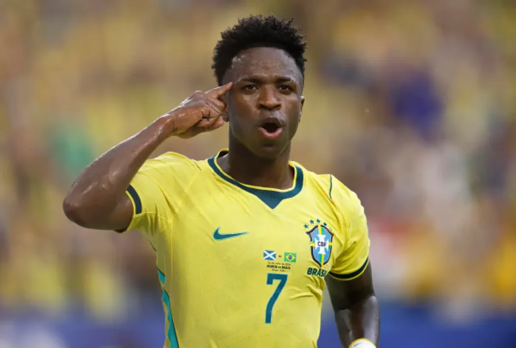 O atacante Vinicius Jr da Seleção Brasileira