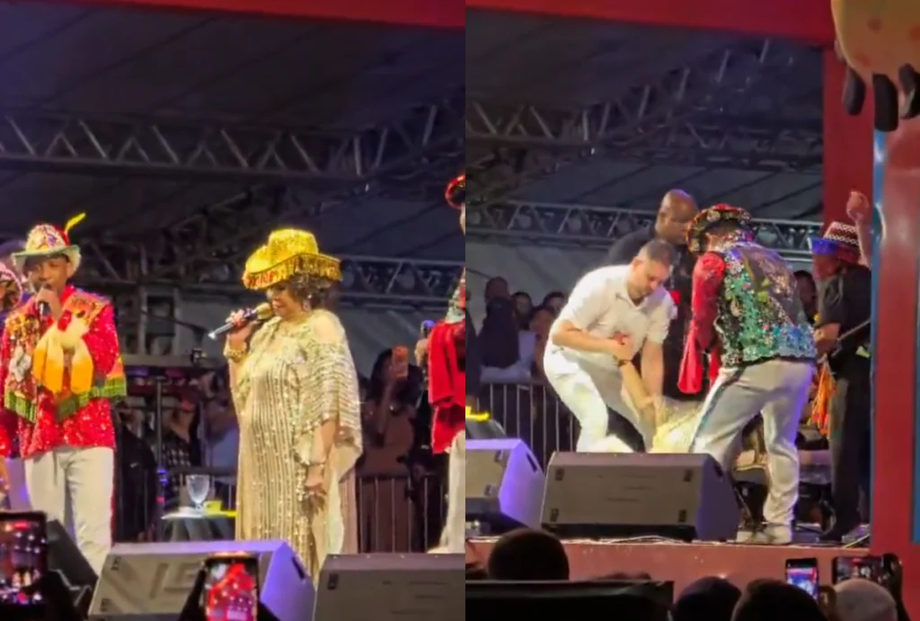 A cantora Alcione sofreu uma queda durante a apresentação realizada na noite do último sábado (04), no Arraial do Ipem, em São Luís (MA).