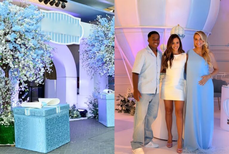 Endrick e Gabriely Miranda revelaram o nome do primeiro filho no chá de bebê.