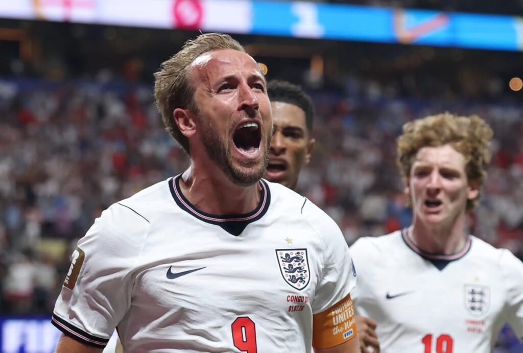 Harry Kane comemora gol da Inglaterra