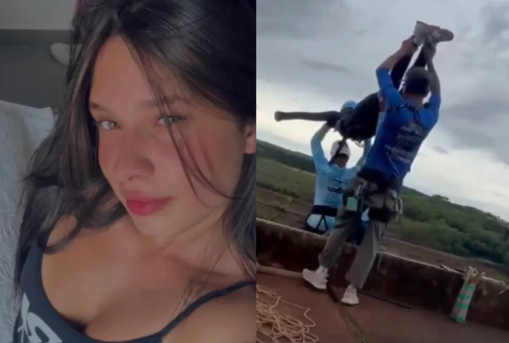 Maria Eduarda Rodrigues de Freitas, de 21 anos, morta durante um rope jump.
