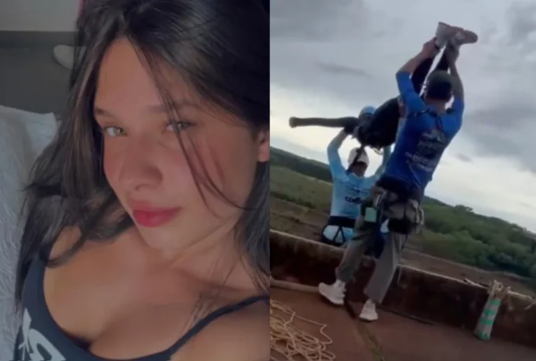 Maria Eduarda Rodrigues de Freitas, de 21 anos, morta durante um rope jump.
