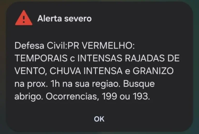 Alerta vermelho para temporal