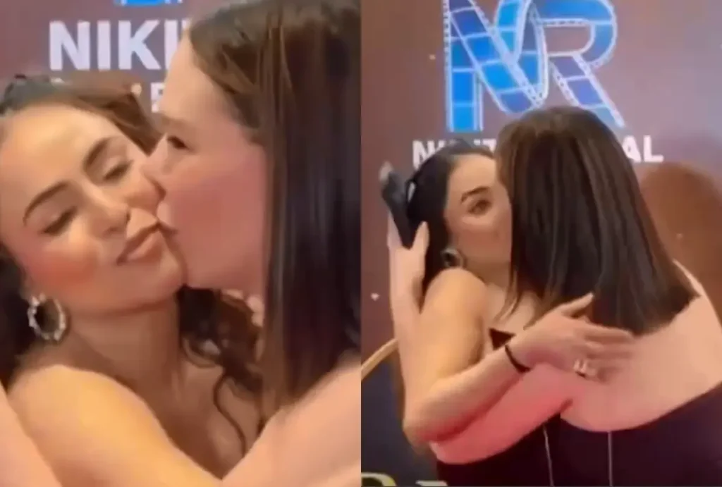 Atriz beijada à força