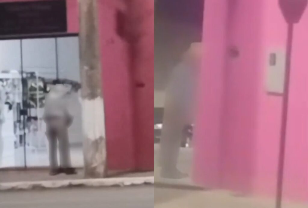 Idoso praticou um ato obsceno na frente de um manequim